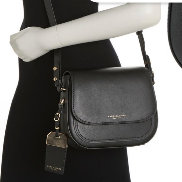 Marc Jacobs Mini Rider Black Leather Crossbody Bag Handbag Crossbody Purse NWT - Picture 6 of 13